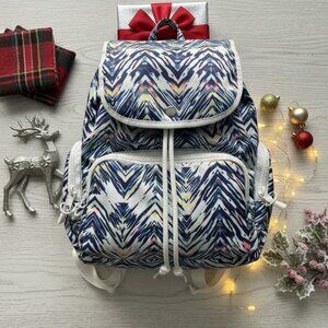 Vibrant Abstract Print Mini Backpack - Drawstring & Flap Closure